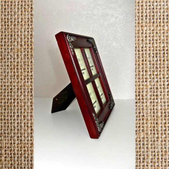 The Weston Gallery 4-Opening Wood Picture Frame – Cherry Finish with Metal Roses - Picture 6 of 8